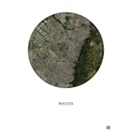 Bogota Satellite View Poster 10km Color | Gravura – Light backgr