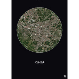 Affiche San Jose – Poster vue satellite 10km Couleur | Gravura –