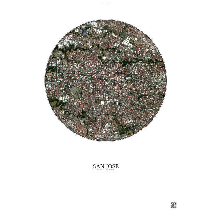 Affiche San Jose – Poster vue satellite 2.5km Couleur | Gravura 