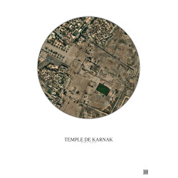 Affiche Temple De Karnak – Poster vue satellite 0.5km Couleur | Gravura – Fond clair