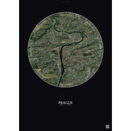 Affiche Prague – Poster vue satellite 6km Couleur | Gravura – Fo