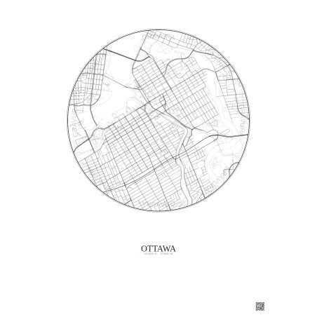 Affiche Ottawa – Poster carte de ville 2.5km | Gravura – Fond clair