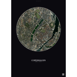 Affiche Copenhagen – Poster vue satellite 2.5km Couleur | Gravur