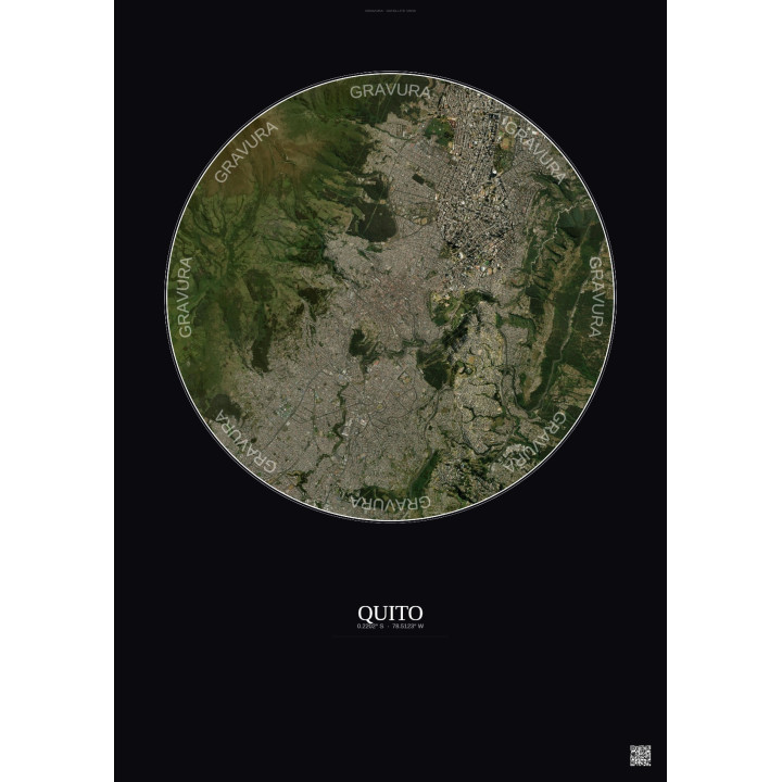 Affiche Quito – Poster vue satellite 6km Couleur | Gravura – Fon