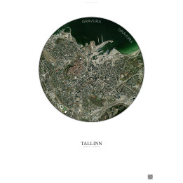 Affiche Tallinn – Poster vue satellite 2.5km Couleur | Gravura –