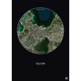 Affiche Tallinn – Poster vue satellite 6km Couleur | Gravura – F