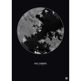 Affiche Abu Simbel – Poster vue satellite 10km N&B | Gravura – F