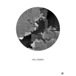 Affiche Abu Simbel – Poster vue satellite 20km N&B | Gravura – F