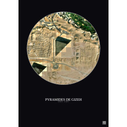 Affiche Pyramides De Gizeh – Poster vue satellite 0.5km Couleur 