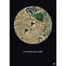 Affiche Pyramides De Gizeh – Poster vue satellite 1km Couleur | 