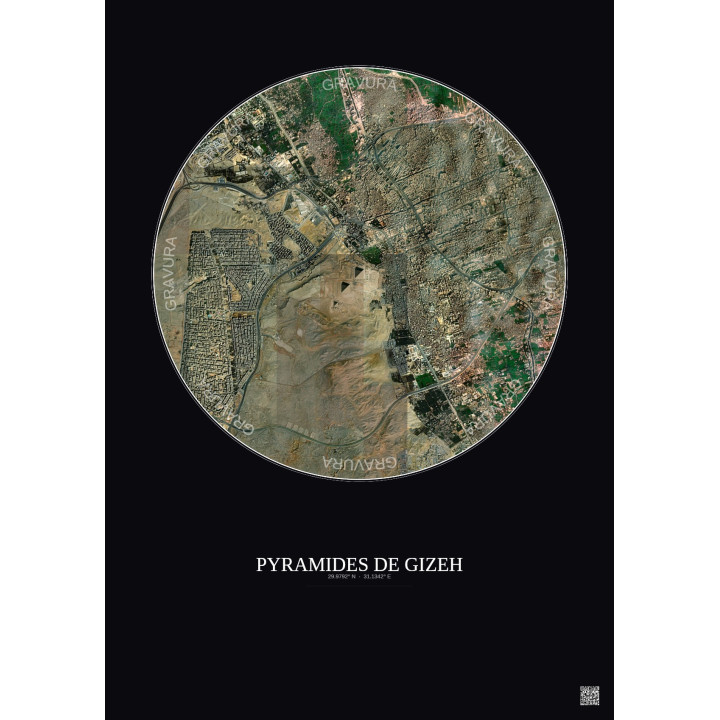 Affiche Pyramides De Gizeh – Poster vue satellite 5km Couleur | 