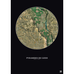 Affiche Pyramides De Gizeh – Poster vue satellite 20km Couleur |