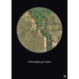 Affiche Pyramides De Gizeh – Poster vue satellite 30km Couleur |