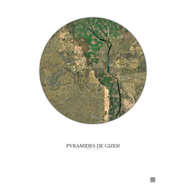 Affiche Pyramides De Gizeh – Poster vue satellite 30km Couleur |