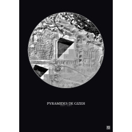 Affiche Pyramides De Gizeh – Poster vue satellite 0.5km N&B | Gr