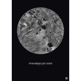 Affiche Pyramides De Gizeh – Poster vue satellite 2.5km N&B | Gr