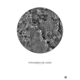 Affiche Pyramides De Gizeh – Poster vue satellite 10km N&B | Gra