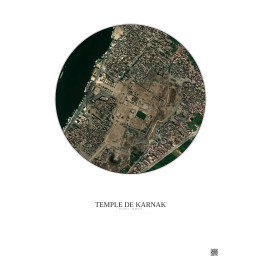 Affiche Temple De Karnak – Poster vue satellite 1km Couleur | Gr
