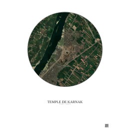Affiche Temple De Karnak – Poster vue satellite 2.5km Couleur | 