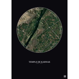 Affiche Temple De Karnak – Poster vue satellite 5km Couleur | Gr