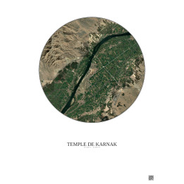 Affiche Temple De Karnak – Poster vue satellite 10km Couleur | G