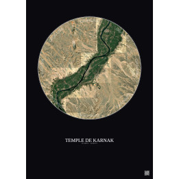 Affiche Temple De Karnak – Poster vue satellite 30km Couleur | G