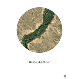 Affiche Temple De Karnak – Poster vue satellite 30km Couleur | G