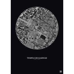 Affiche Temple De Karnak – Poster vue satellite 0.5km N&B | Grav