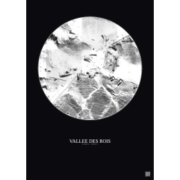 Affiche Vallee Des Rois – Poster vue satellite 0.1km N&B | Gravu