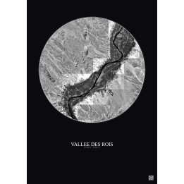 Affiche Vallee Des Rois – Poster vue satellite 30km N&B | Gravur