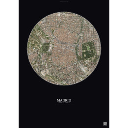 Affiche Madrid – Poster vue satellite 2.5km Couleur | Gravura – 