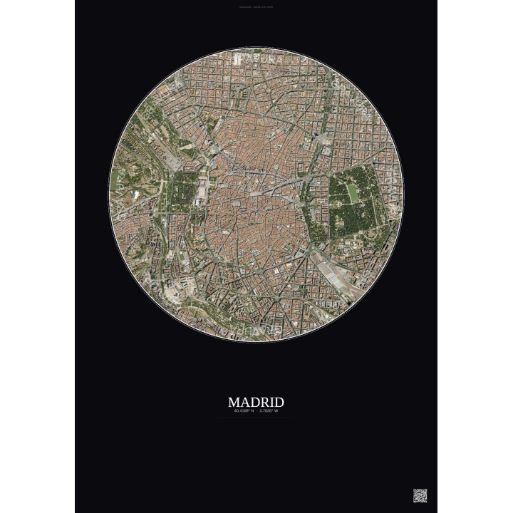 Affiche Madrid – Poster vue satellite 2.5km Couleur | Gravura – 