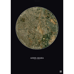 Affiche Addis Ababa – Poster vue satellite 2.5km Couleur | Gravu