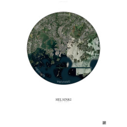 Affiche Helsinki – Poster vue satellite 10km Couleur | Gravura –