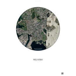 Affiche Helsinki – Poster vue satellite 2.5km Couleur | Gravura 