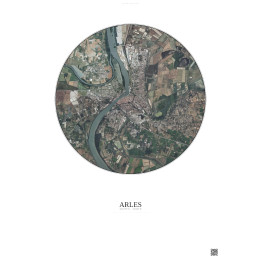 Arles Satellite View Poster 5km Color | Gravura – Light backgrou