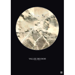 Affiche Vallee Des Rois – Poster vue satellite 0.1km Couleur | Gravura – Fond foncé