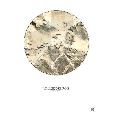 Affiche Vallee Des Rois – Poster vue satellite 0.1km Couleur | Gravura – Fond clair