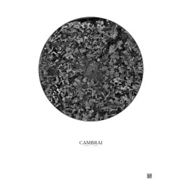Affiche Cambrai – Poster vue satellite 10km N&B | Gravura – Fond clair