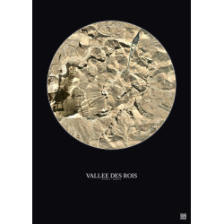 Affiche Vallee Des Rois – Poster vue satellite 1km Couleur | Gravura – Fond foncé