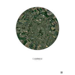 Affiche Cambrai – Poster vue satellite 2.5km Couleur | Gravura –