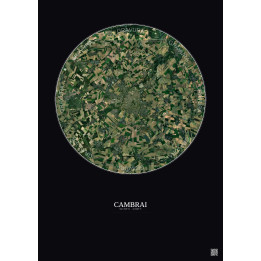 Affiche Cambrai – Poster vue satellite 10km Couleur | Gravura – 