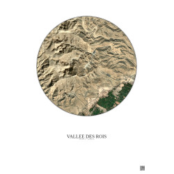 Affiche Vallee Des Rois – Poster vue satellite 2.5km Couleur | Gravura – Fond clair