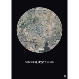 Circuit De Magny Cours Satellite View Poster 2.5km Color | Gravu