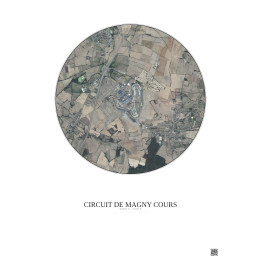 Circuit De Magny Cours Satellite View Poster 2.5km Color | Gravu