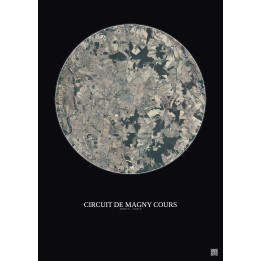Circuit De Magny Cours Satellite View Poster 10km Color | Gravur