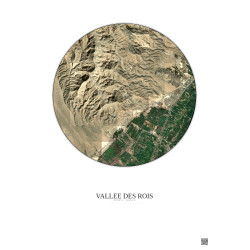 Affiche Vallee Des Rois – Poster vue satellite 5km Couleur | Gravura – Fond clair