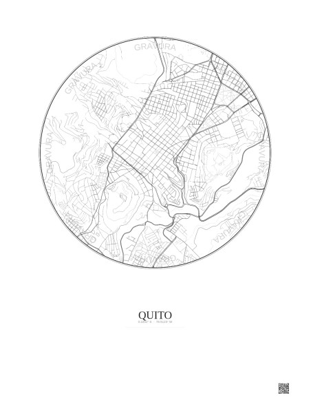 Quito City Map Poster 2.5km | Gravura – Light background