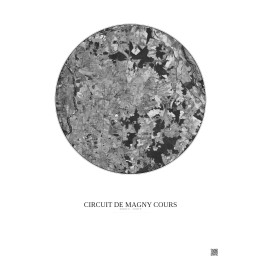 Circuit De Magny Cours Satellite View Poster 10km B&W | Gravura 