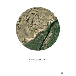 Affiche Vallee Des Rois – Poster vue satellite 10km Couleur | Gravura – Fond clair